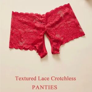 Red Lace Crotchless Panties NEW Bring Sexy Back Size M